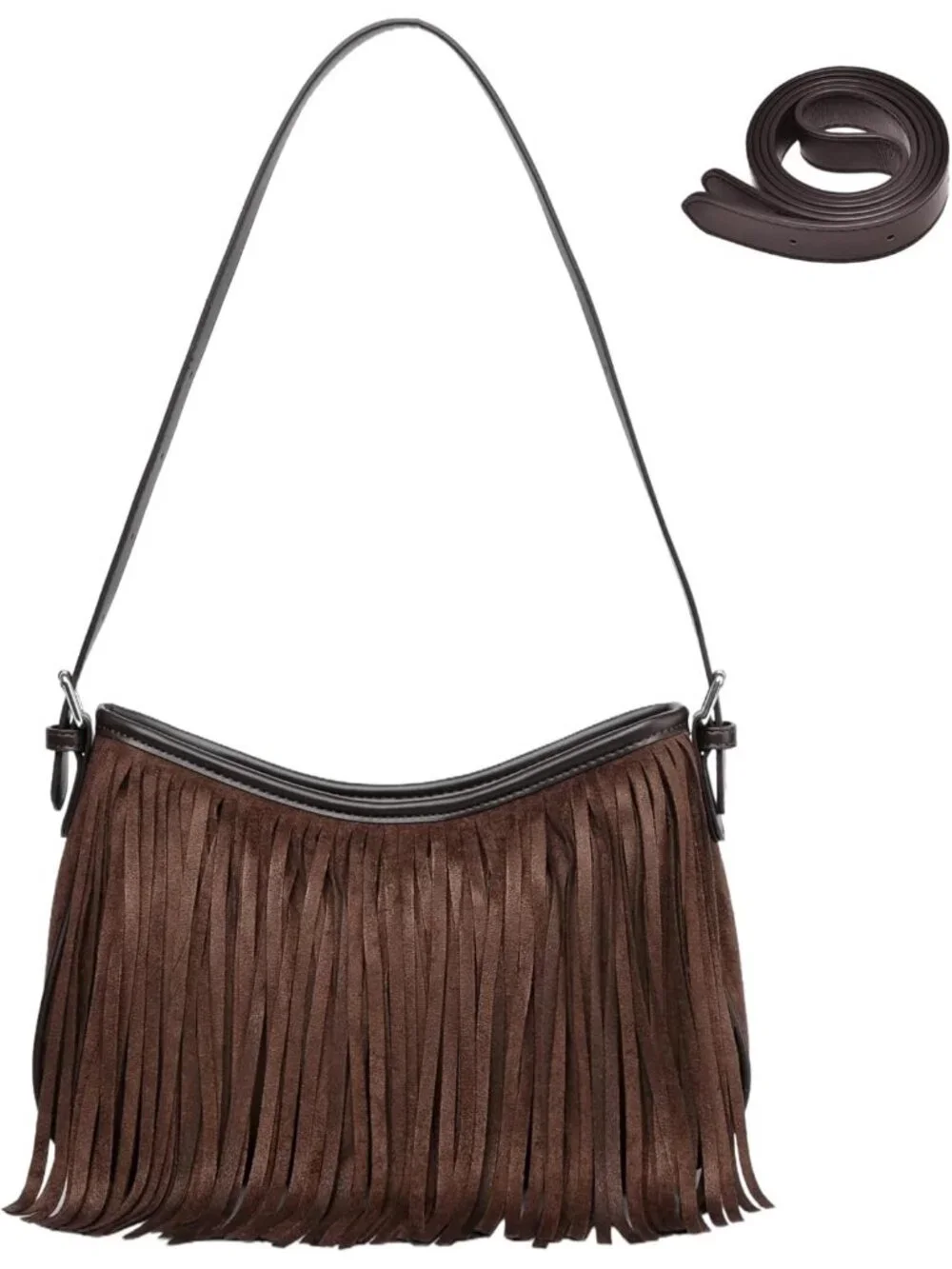 Women's Coffee Imported Underarm Suede Western Classy Stylish Trendy Hobo Bag